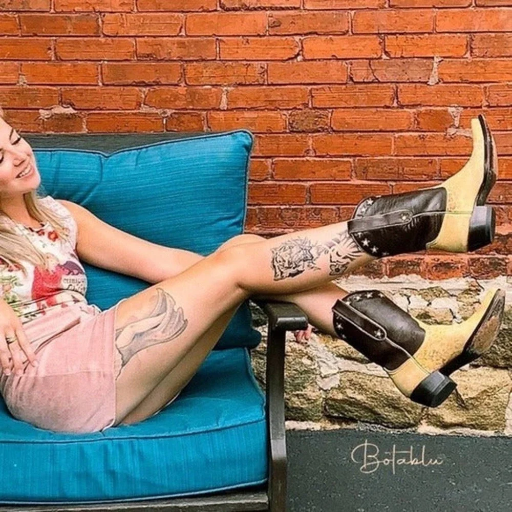 OLD GRINGO ‘Vintage’ Boots Leopard Star Short Cowgirl Cowboy Western Size 8 - Picture 4 of 11